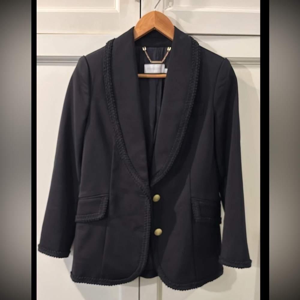 Zimmermann Stargazer Gold Buttons Lined Black Blazer Jacket Black Size 0 US 2-4
